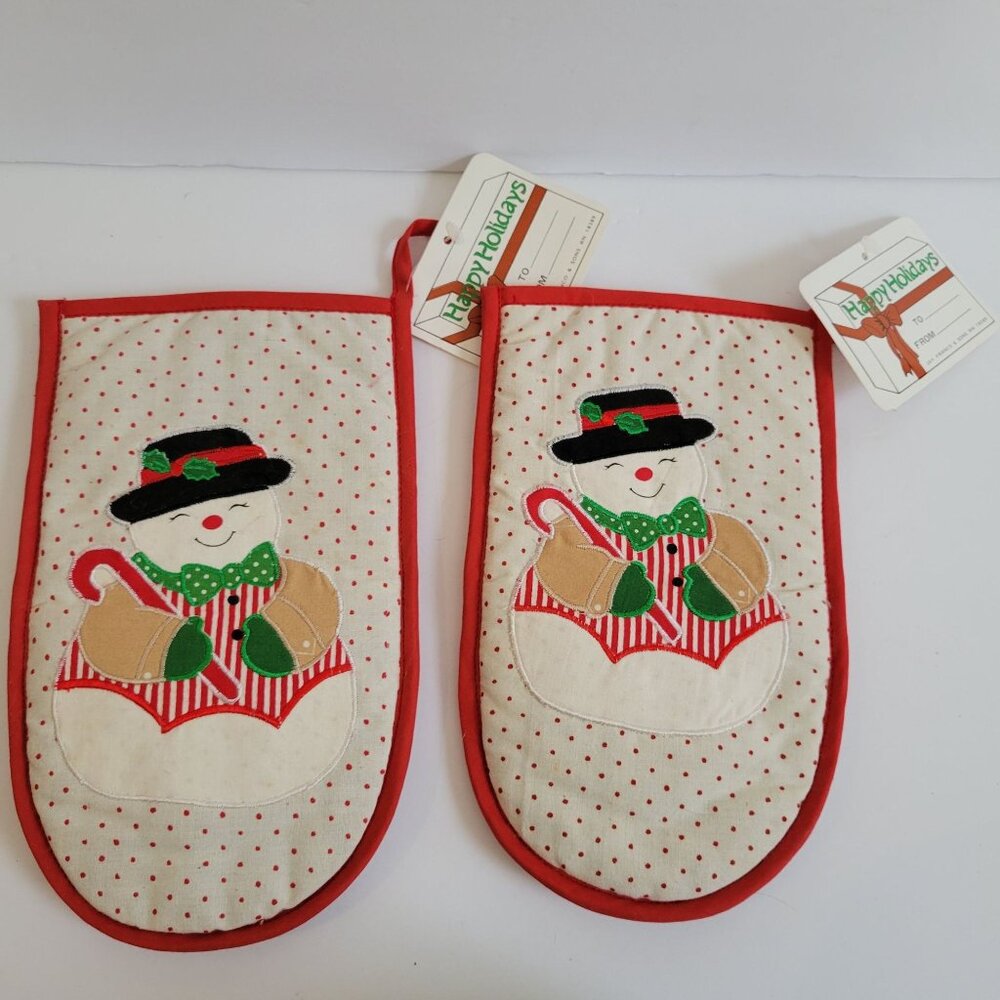Holiday Snowman Oven Mitt & Pot Holder Set
